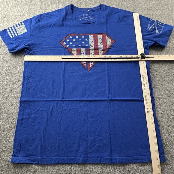 Grunt Style Shirt Adult Extra Large Blue Short Sleeve USA Patriot Casual Men's - Picture 10 of 14